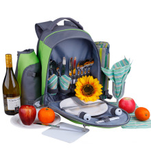Outdoor Picnic Bag with Tableware Multi-Function Shoulder Ice Bag Cooler Bag Large Capacity Insulation Bag